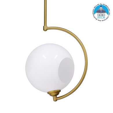 GLOBOSTAR® ISLA 00898 Μοντέρνο Φωτιστικό Οροφής με Ντουί 1 x E27 AC 220-240V IP20 - Λευκό & Χρυσό - Μ20 x Π20 x Υ33cm